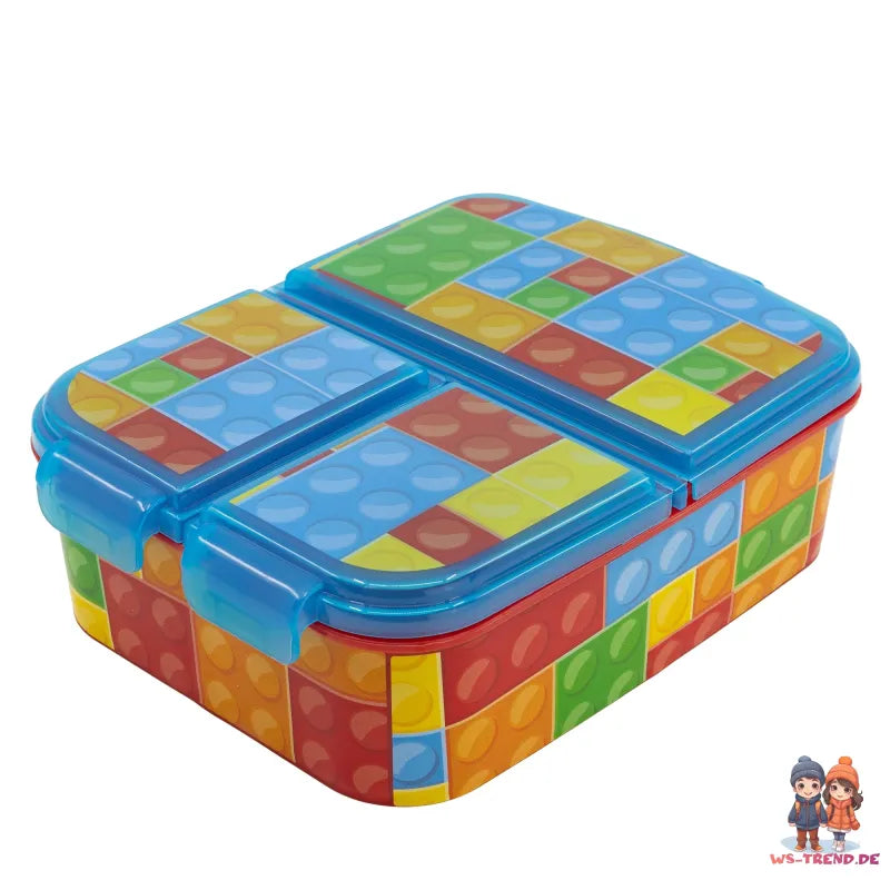 Klemmbausteine Kinder 2 teiliges Set Brotdose mit 3 Kammern plus Becher - WS-Trend.de