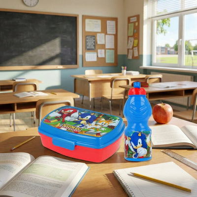 Sonic the Hedgehog 2 teiliges Lunch Set - WS-Trend.de - Brotdose mit 3 Kammern - Trinkflasche