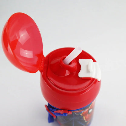 Marvel Spiderman Trinkflasche Flasche mit Trinkhalm Gurt 500 ml - WS-Trend.de Wasserflasche