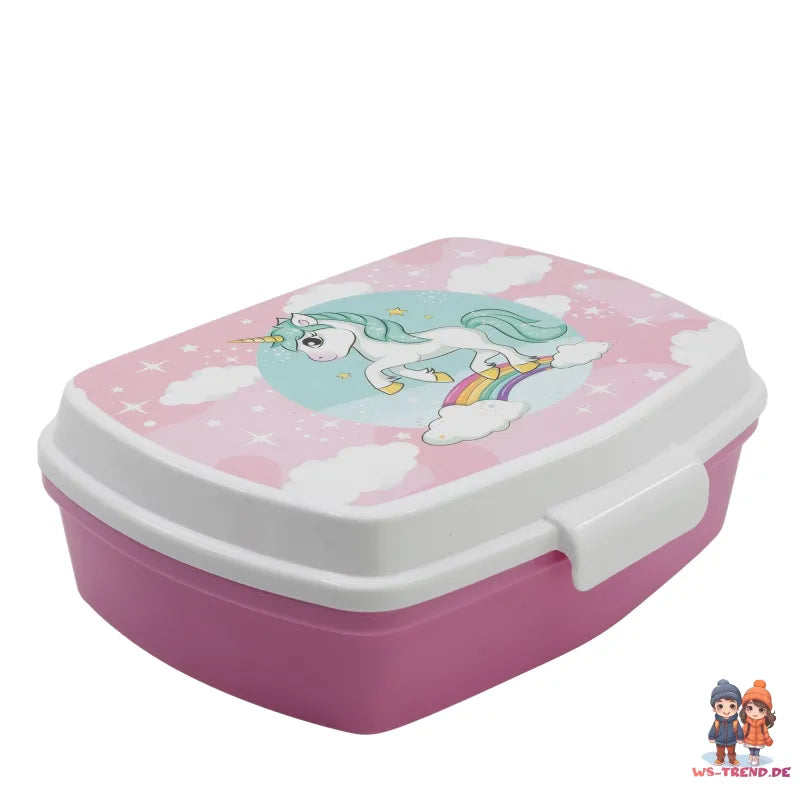Einhorn Unicorn 2 tlg. Kinder Lunch Set Brotdose Alu Trinkflasche 410 ml - WS-Trend.de