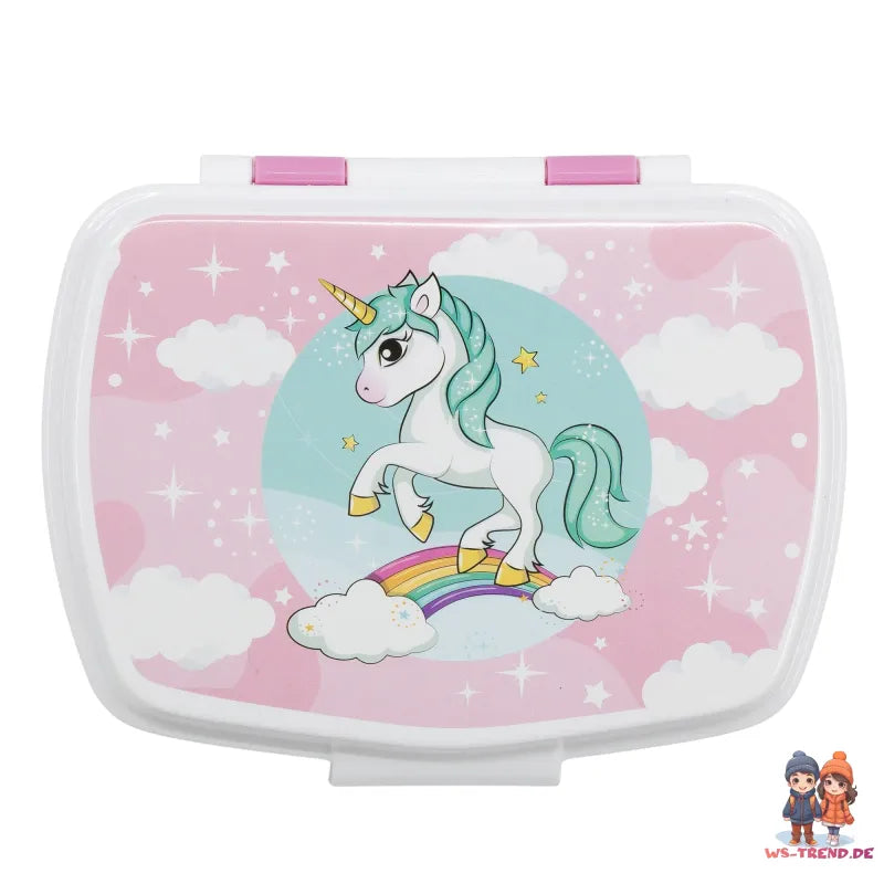 Einhorn Unicorn 2 tlg. Kinder Lunch Set Brotdose Alu Trinkflasche 410 ml - WS-Trend.de