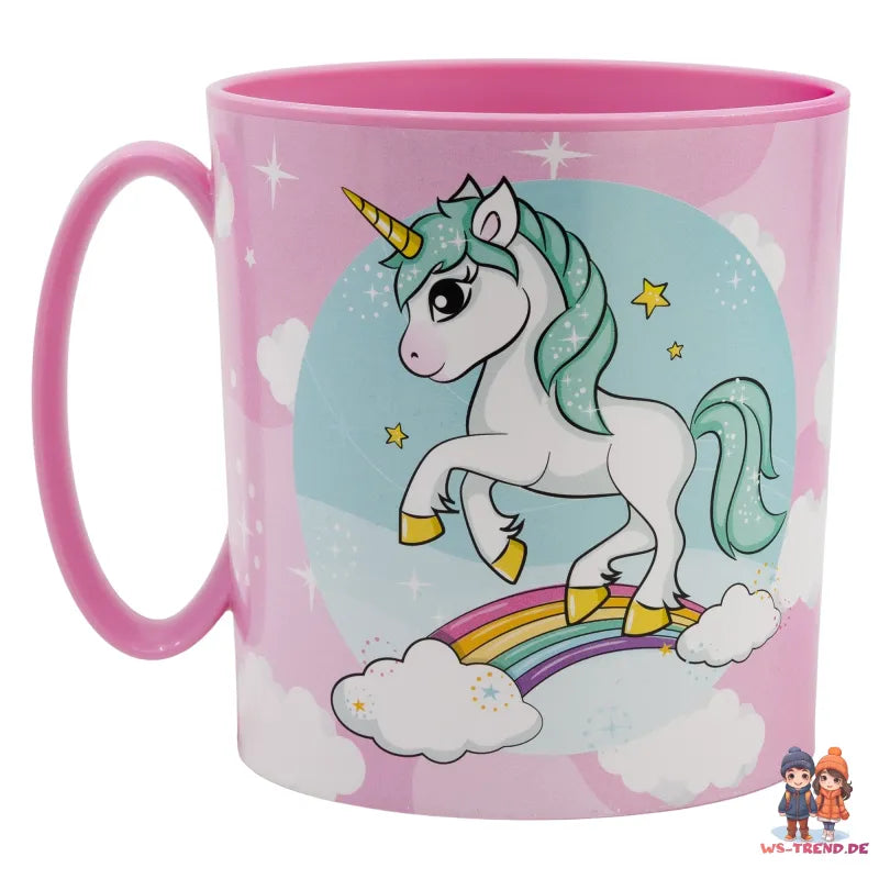 Kleines Einhorn Unicorn Kinder Geschirr-Set 5 tlg Becher Teller Schüssel Besteck - WS-Trend.de