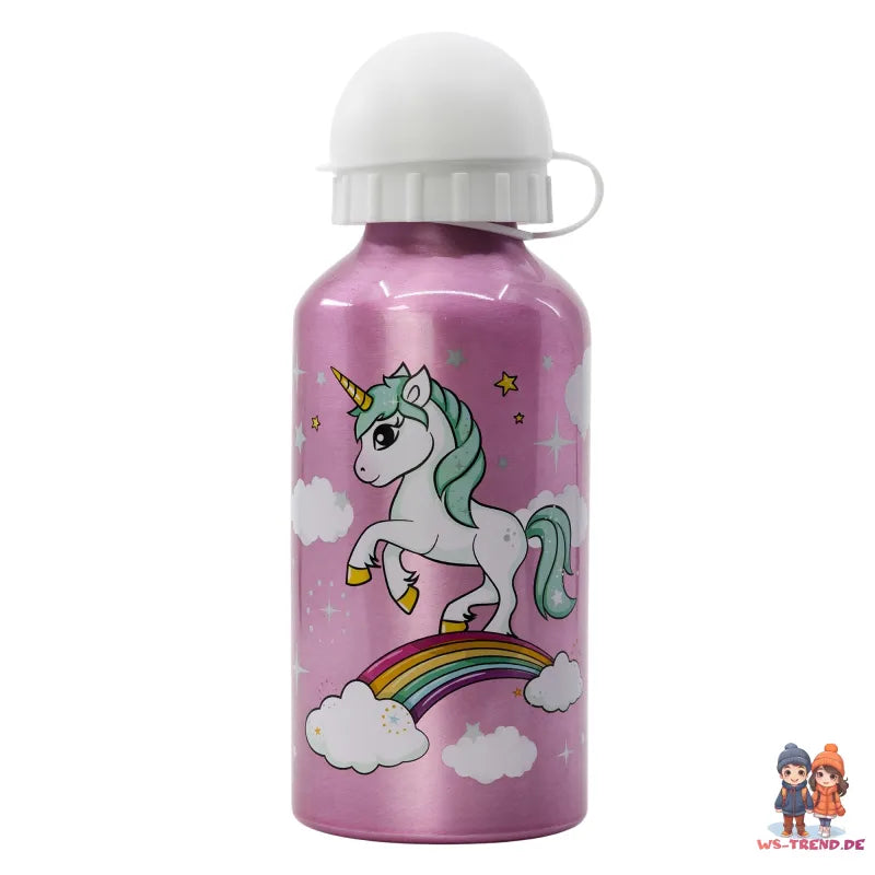 Einhorn Unicorn 2 tlg. Kinder Lunch Set Brotdose Alu Trinkflasche 410 ml - WS-Trend.de