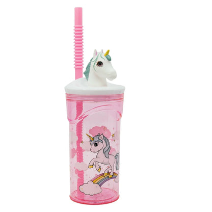 Kleines Einhorn Unicorn 3D Kopf Wasserflasche Trinkflasche Flasche 360 ml - WS-Trend.de