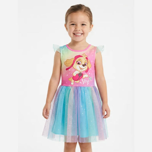 Paw Patrol Skye Regenbogen Mädchen Kinder Tüllkleid Kleid - WS-Trend.de Gr. 98-128