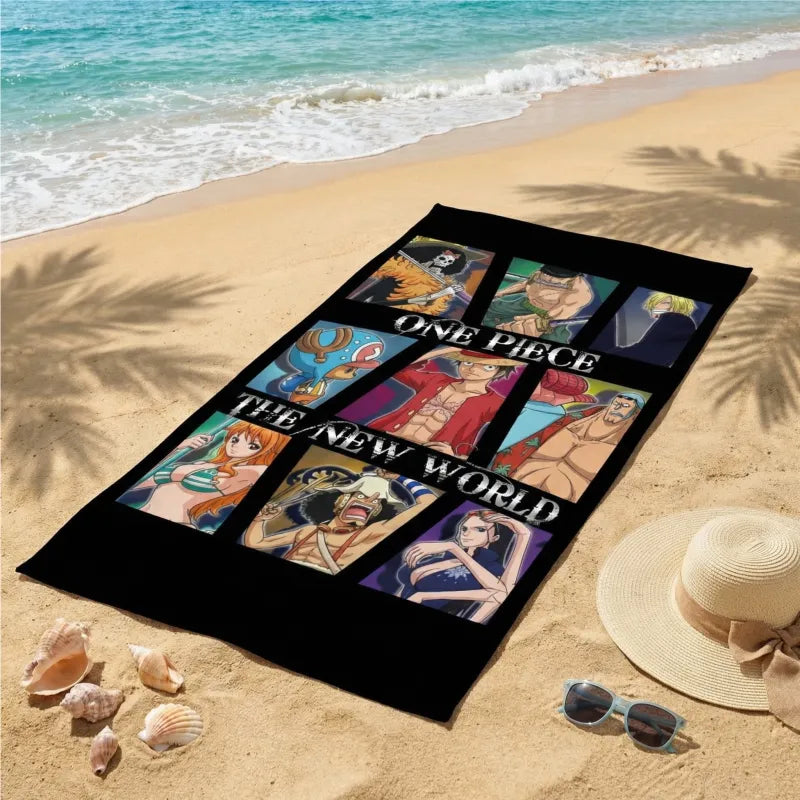 One Piece Monkey D Ruffy and Crew Mikrofaser Strandtuch Badetuch XL 70x140 - WS-Trend.de