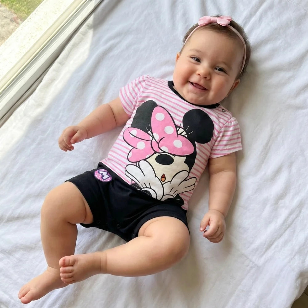 Disney Minnie Maus Baby Kurzarm Body Strampler - WS-Trend.de Schlafanzug 62 bis 86 gestreift