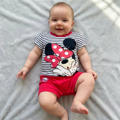 Disney Minnie Maus Baby Kurzarm Body Strampler - WS-Trend.de Schlafanzug 62 bis 86 gestreift