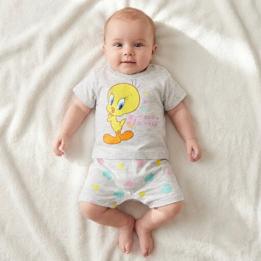 Looney Tunes Tweety Baby kurzarm Strampler Einteiler - WS-Trend.de Gr. 62-92 Baumwolle