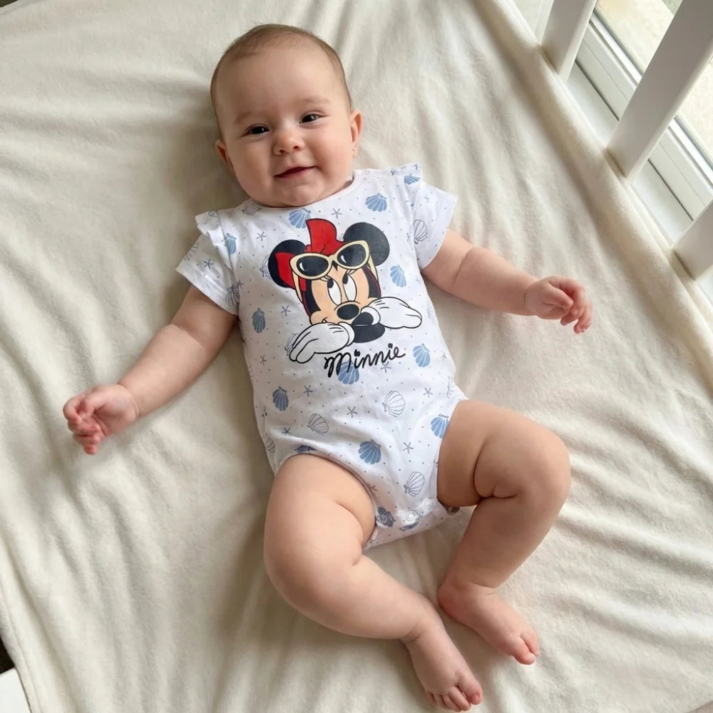 Disney Minnie Maus Baby kurzarm Body Strampler - WS-Trend.de Gr. 68 - 86 Bio Baumwolle