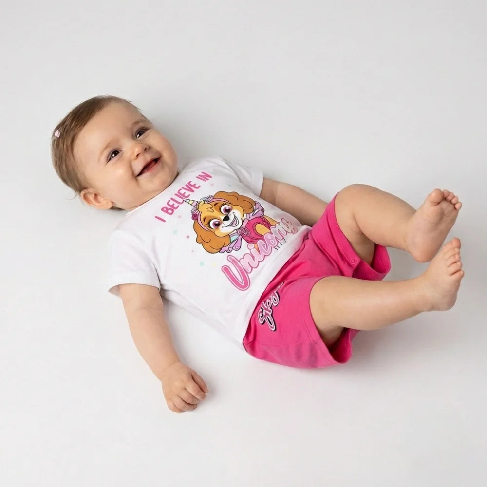 Paw Patrol Mädchen Baby Kurzarm Body Strampler - WS-Trend.de Schlafanzug Gr. 62 bis 92 Skye