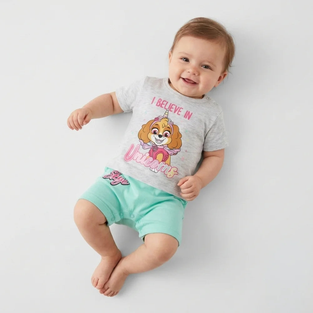 Paw Patrol Mädchen Baby Kurzarm Body Strampler - WS-Trend.de Schlafanzug Gr. 62 bis 92 Skye