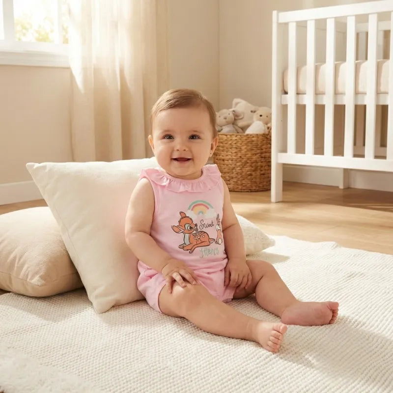 Disney Bambi Baby Kleinkind kurzarm Body Strampler - WS-Trend.de Gr. 68 - 86 Bio Baumwolle