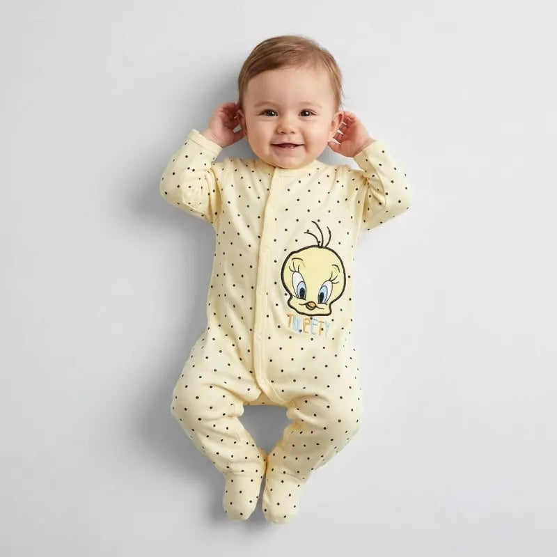 Looney Tunes Tweety Baby Kleinkind Body Strampler Einteiler - WS-Trend.de kurzarm Gr. 62-92 Baumwolle