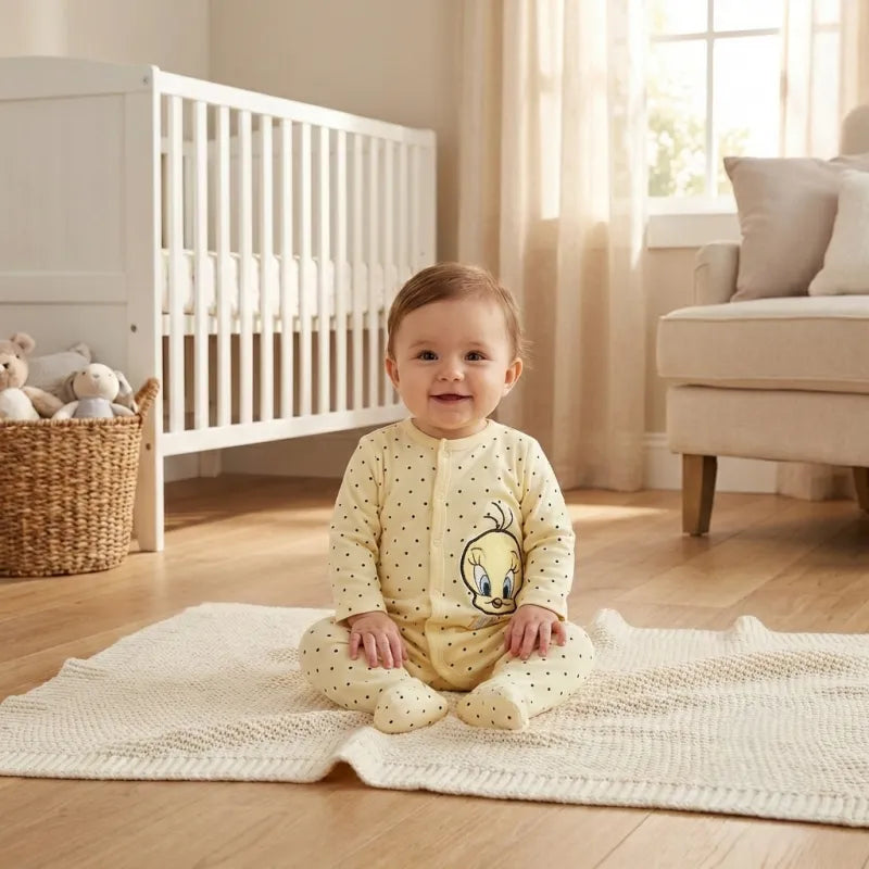 Looney Tunes Tweety Baby Kleinkind Body Strampler Einteiler - WS-Trend.de kurzarm Gr. 62-92 Baumwolle