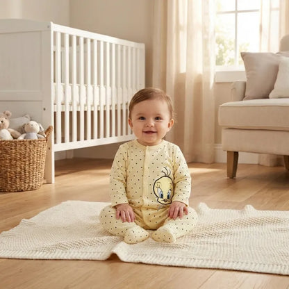 Looney Tunes Tweety Baby Kleinkind Body Strampler Einteiler - WS-Trend.de kurzarm Gr. 62-92 Baumwolle