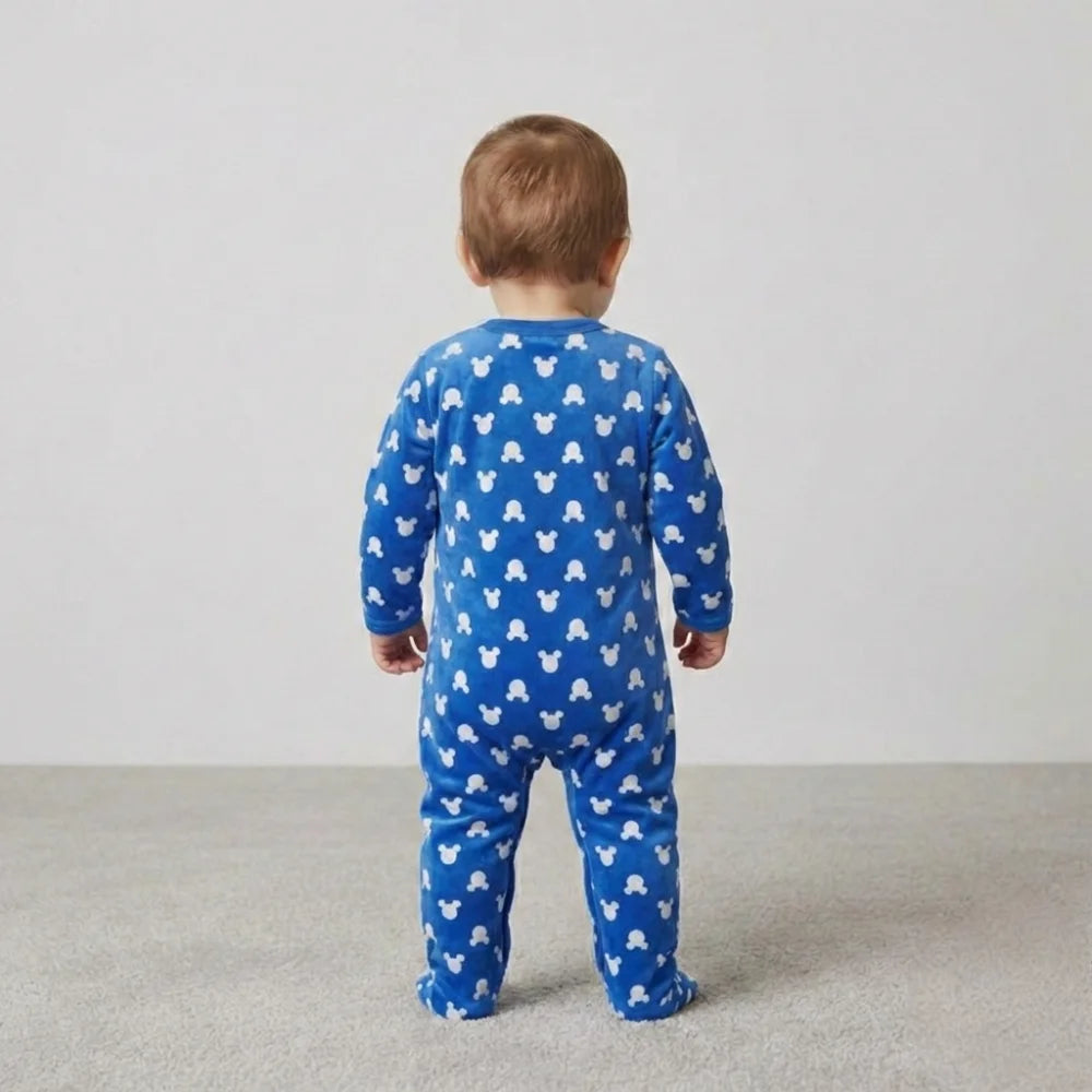 Disney Mickey Maus Baby Velours langarm Strampler Einteiler - WS-Trend.de Kleinkind Velour Body Gr. 62 - 92