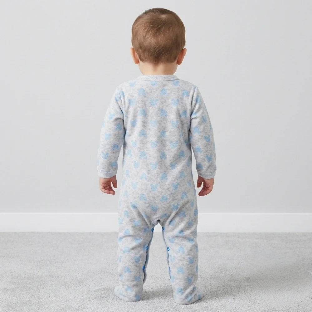 Disney Mickey Maus Baby Velours langarm Strampler Einteiler - WS-Trend.de Kleinkind Velour Body Gr. 62 - 92
