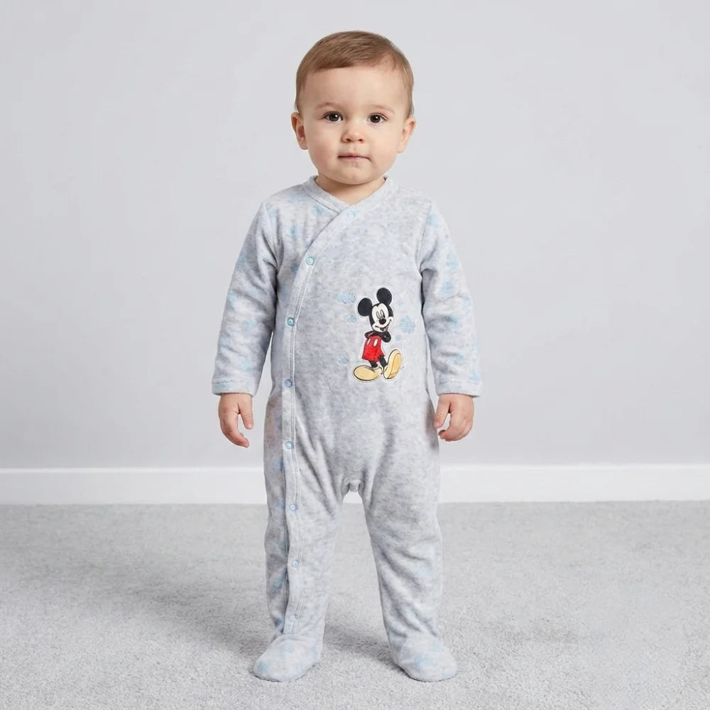 Disney Mickey Maus Baby Velours langarm Strampler Einteiler - WS-Trend.de Kleinkind Velour Body Gr. 62 - 92