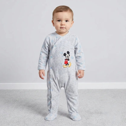 Disney Mickey Maus Baby Velours langarm Strampler Einteiler - WS-Trend.de Kleinkind Velour Body Gr. 62 - 92