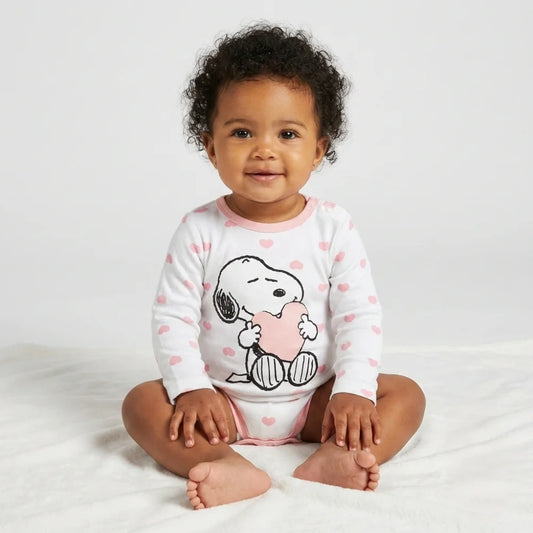 Snoopy Love Baby Kleinkind langarm Body - WS-Trend.de kurzarm Strampler Schlafanzug Gr. 68 - 92