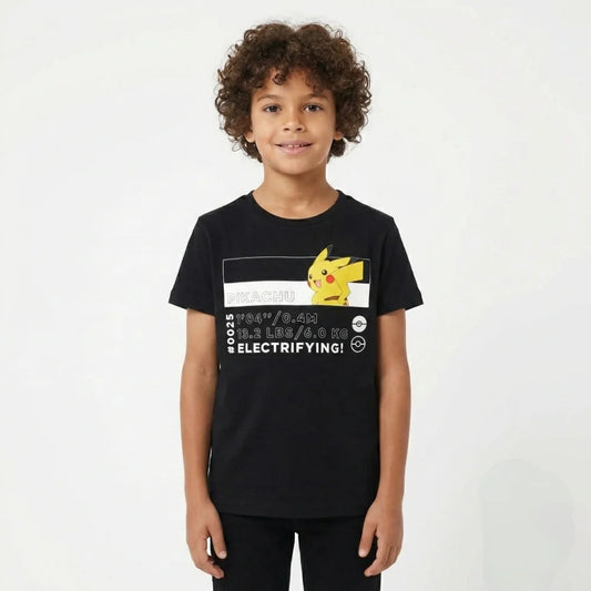 Pokémon Pikachu and Friends Kinder kurzarm T-Shirt - WS-Trend.de Kurzarm Shirt Baumwolle 110 bis 152 Weiß Schwarz