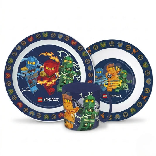 LEGO Ninjago Kinder Geschirr-Set 3 teilig Becher 350 ml Teller Schüssel - WS-Trend.de