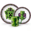 Minecraft Creeper Kinder Geschirr-Set 3 teilig Becher 350 ml Teller Schüssel
