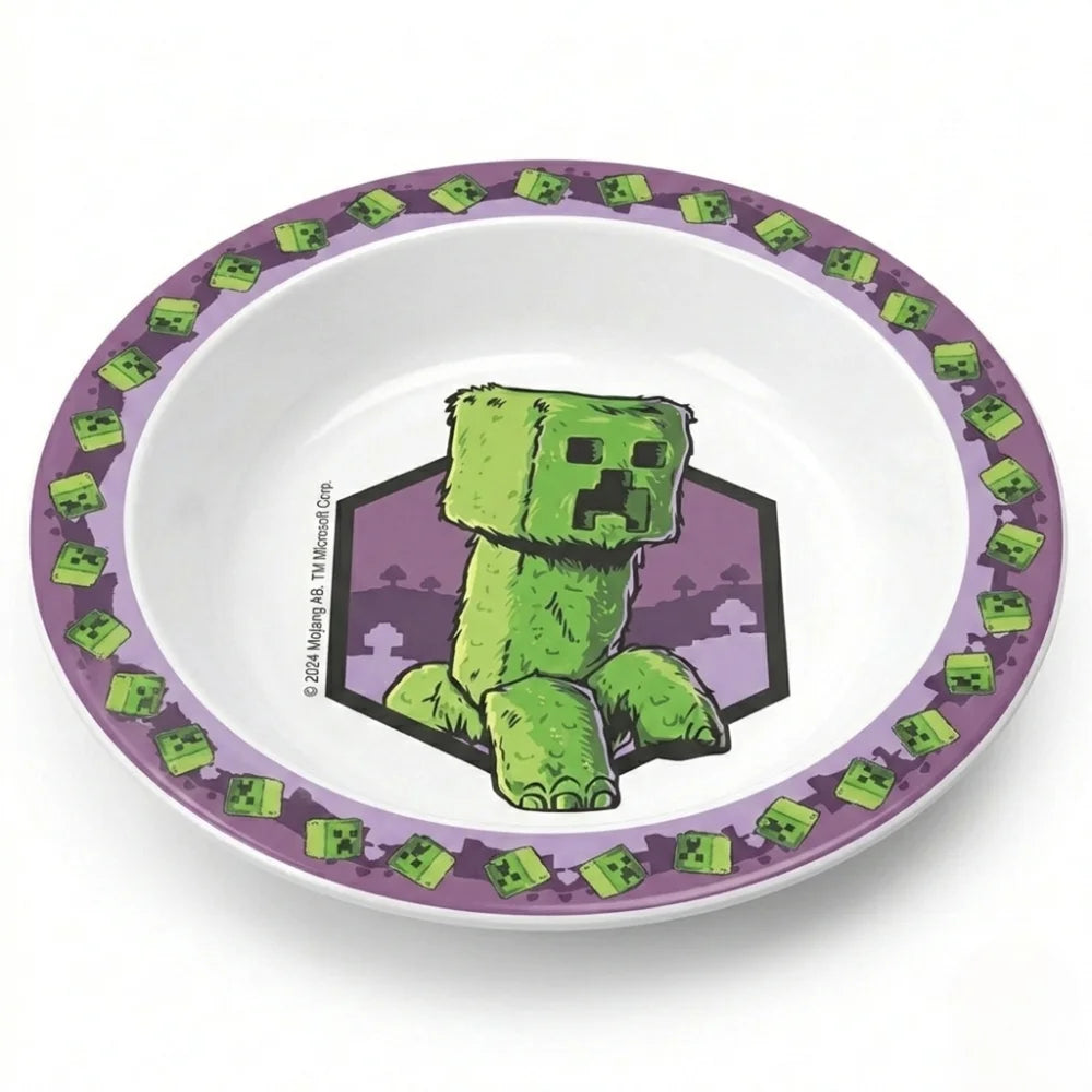 Minecraft Creeper Kinder Geschirr-Set 3 teilig Becher 350 ml Teller Schüssel - WS-Trend.de