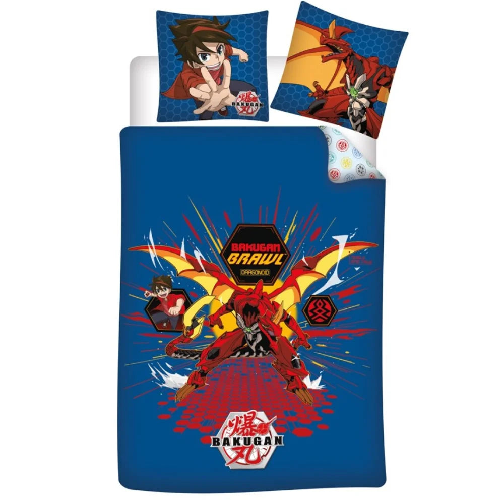 Anime Bakugan Mikrofaser Kinder Bettwäsche Set 135/140x200 - WS-Trend.de