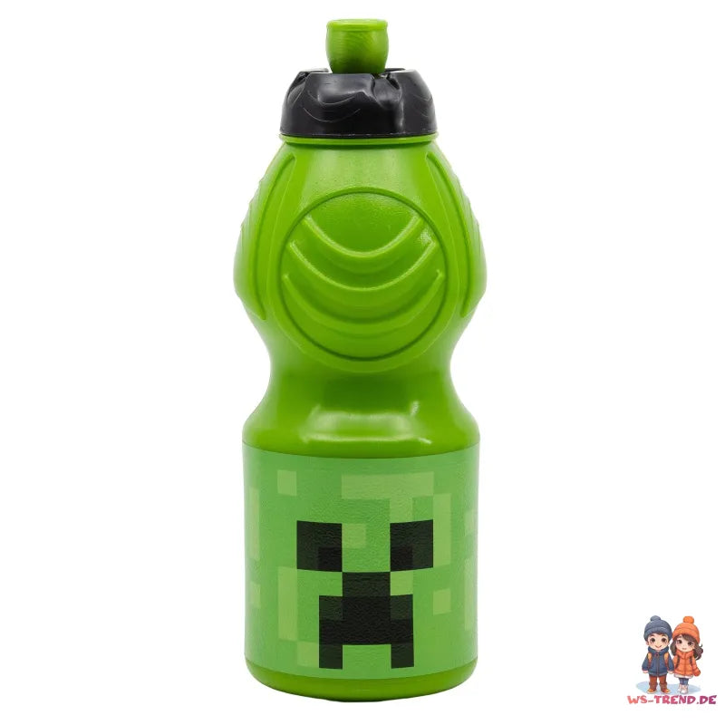 Minecraft Kinder 4 tlg. Set 3 Kammern Brotdose - Gabel Löffel Flasche - WS-Trend.de - Creeper