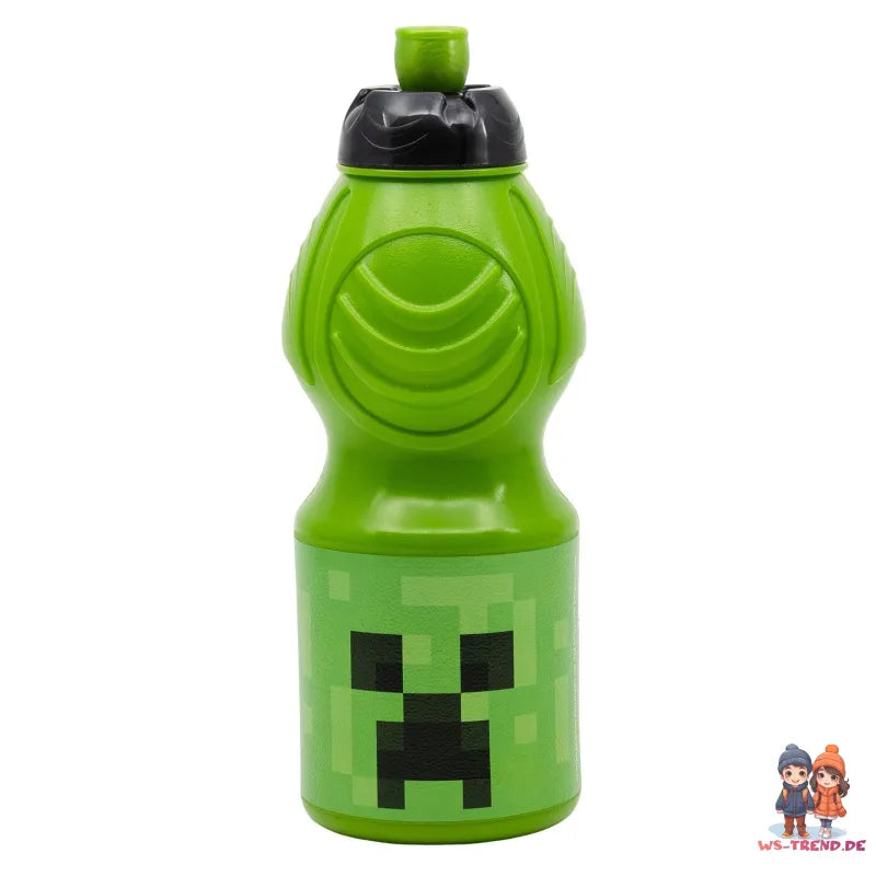 Minecraft Kinder 4 tlg. Set 3 Kammern Brotdose - Gabel Löffel Flasche - WS-Trend.de - Creeper