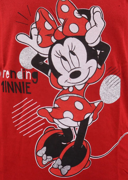 Disney Minnie Maus Kinder langarm T-Shirt - WS-Trend.de Shirt Mädchen 104 - 134 Baumwolle Rot Schwarz