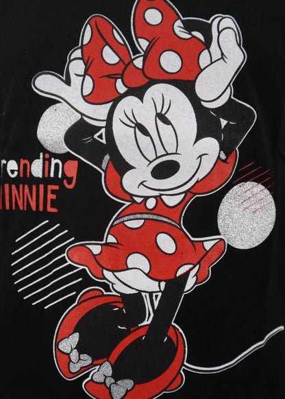 Disney Minnie Maus Kinder langarm T-Shirt - WS-Trend.de Shirt Mädchen 104 - 134 Baumwolle Rot Schwarz