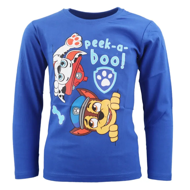 Paw Patrol Chase Marshall Kinder langarm Shirt - WS-Trend.de Jungen Langarmshirt 98-128 Baumwolle