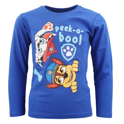 Paw Patrol Chase Marshall Kinder langarm Shirt - WS-Trend.de Jungen Langarmshirt 98-128 Baumwolle