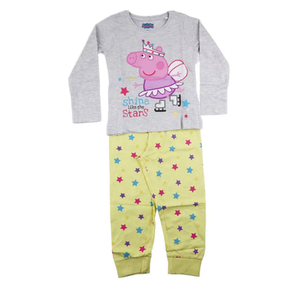 Peppa Pig Kinder Schlafanzug Pyjama lang - WS-Trend.de Wutz 92 -116 Mädchen Baumwolle