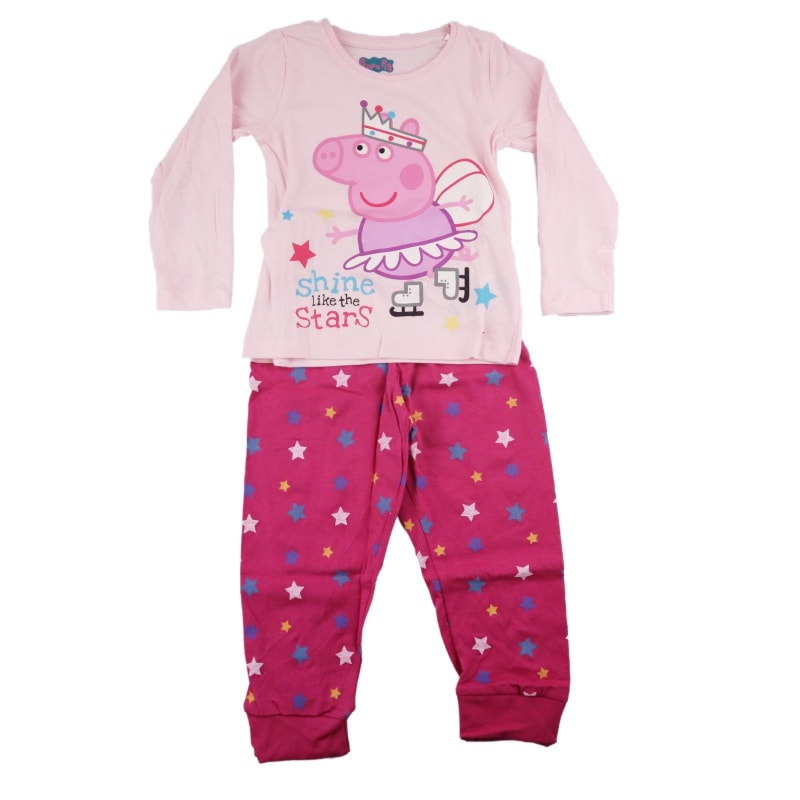 Peppa Pig Kinder Schlafanzug Pyjama lang - WS-Trend.de Wutz 92 -116 Mädchen Baumwolle