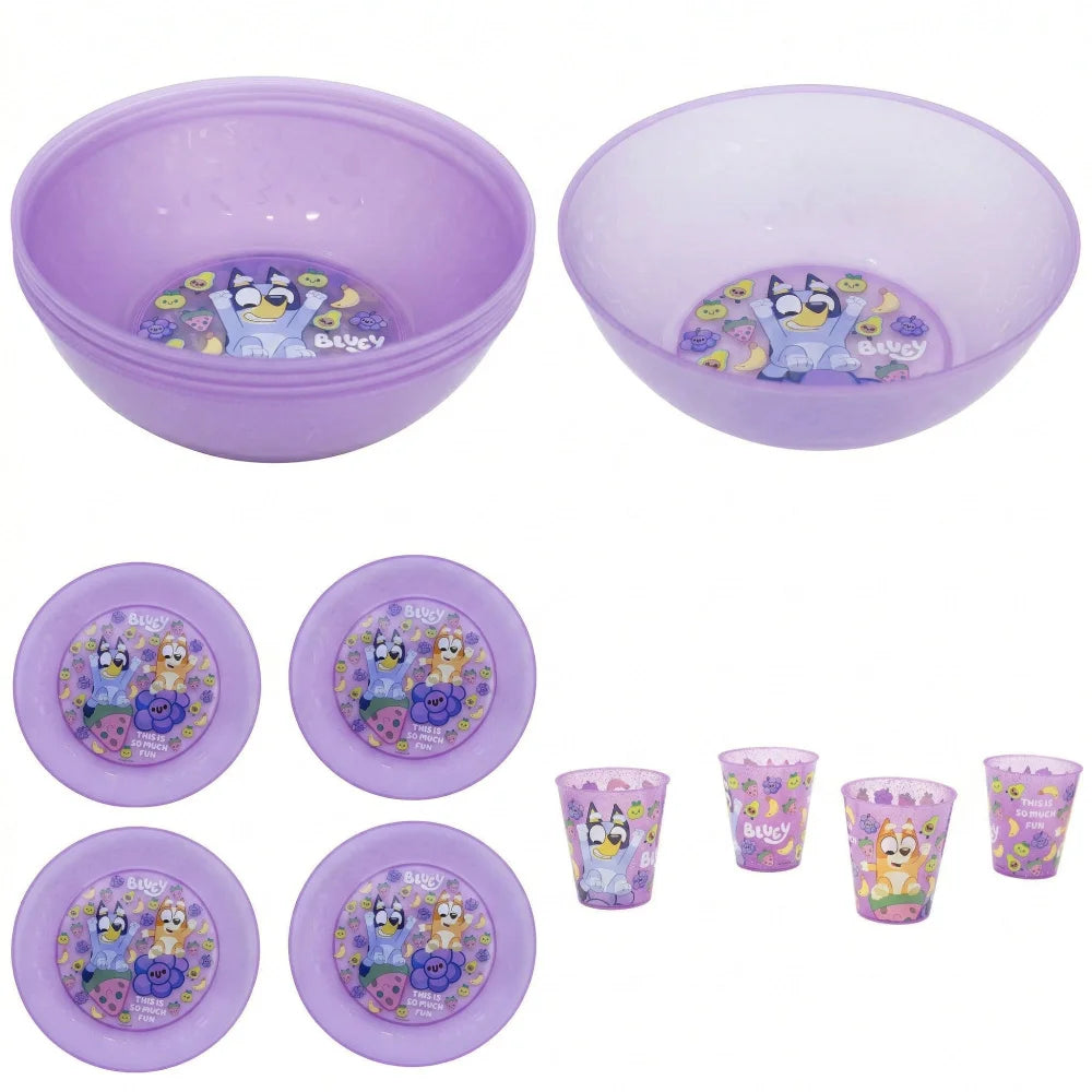 Bluey Bingo Kinder Geschirr-Set 12 teilig Becher Teller Schüssel - WS-Trend.de