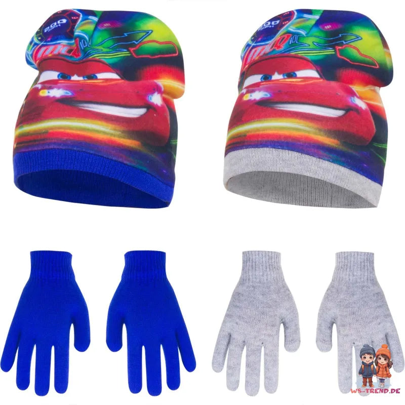 Disney Cars Lightning McQueen Kinder Wintermütze plus Handschuhe - WS-Trend.de Gr. 52 54