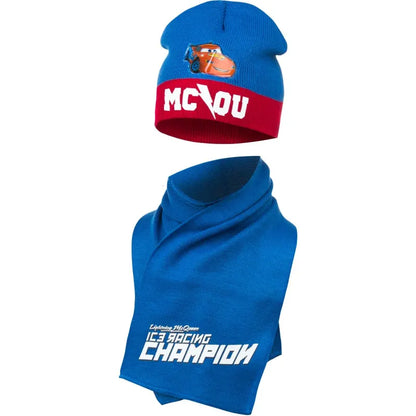 Disney Cars Lightning McQueen Kinder Wintermütze plus Schal - WS-Trend.de Gr. 52 54 Blau Rot