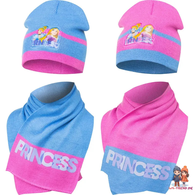 Disney Prinzessinnen Kinder Herbst Wintermütze plus Schal - WS-Trend.de Princess Rapunzel Cinderella mit 48 51