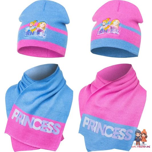 Disney Prinzessinnen Kinder Herbst Wintermütze plus Schal - WS-Trend.de Princess Rapunzel Cinderella mit 48 51