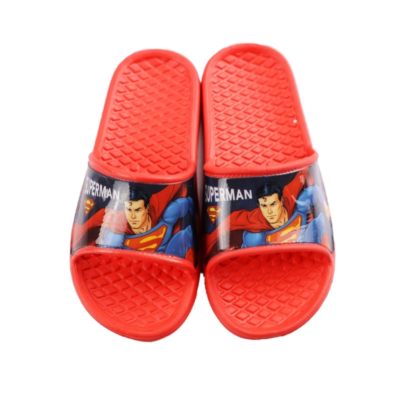 DC Comics Superman Kinder Badelatschen Sandalen - WS-Trend.de 3D Optik Schuhe Rot