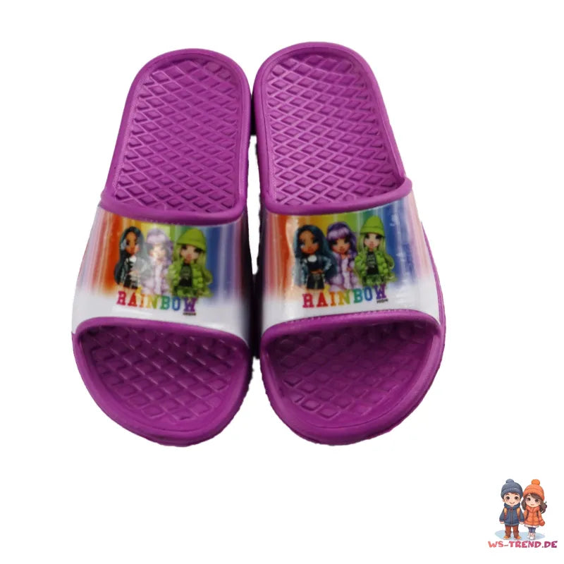 Rainbow High Girls Kinder Sandalen - WS-Trend.de Mädchen Badeschuhe Latschen 25-32 Lila