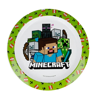Minecraft Creeper Kinder Geschirr Set Teller Schüssel Becher - WS-Trend.de Geschirr-Set 3 teilig Alex Steve