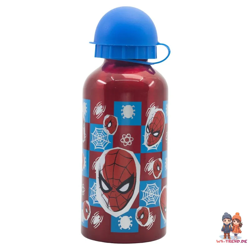 Marvel Spiderman 2 teiliges Kinder Set 3 Kammern Brotdose Alu Trinkflasche 400 ml - WS-Trend.de
