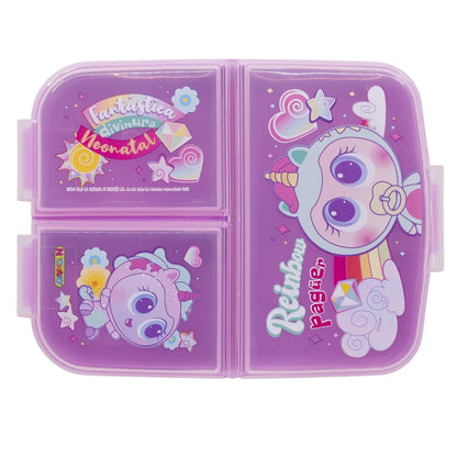 KSIMERITOS Kinder Mädchen 2 tlg Set 3 Kammern Brotdose Trinkflasche 400 ml - WS-Trend.de