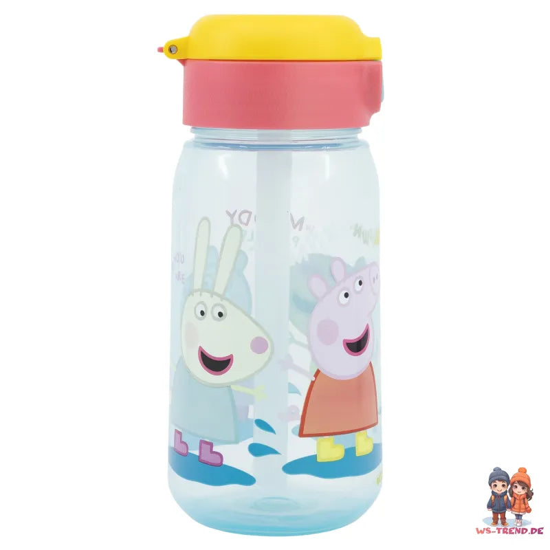 Peppa Pig Wutz Sportflasche Wasserflasche Trinkflasche Flasche Halm 510 ml - WS-Trend.de