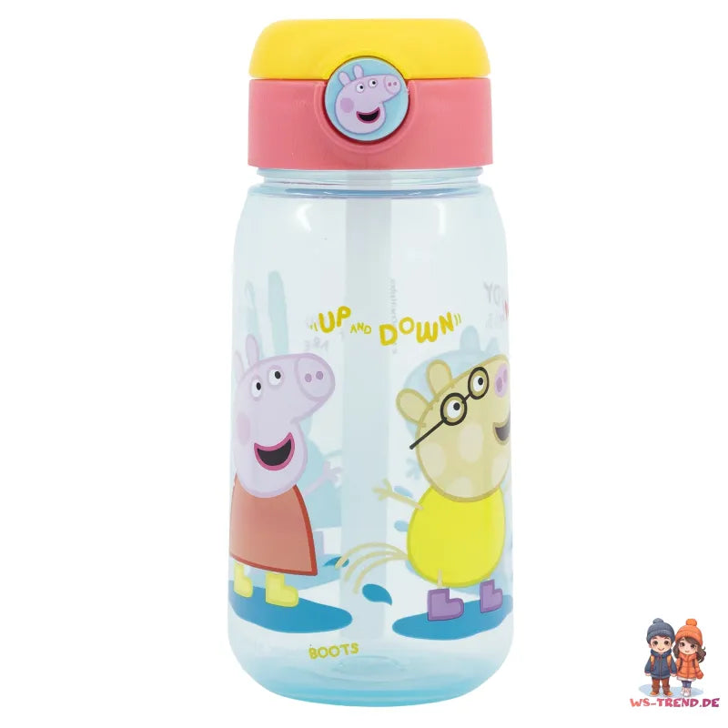 Peppa Pig Wutz Sportflasche Wasserflasche Trinkflasche Flasche Halm 510 ml - WS-Trend.de